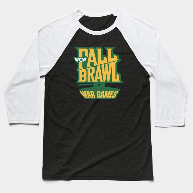 WCW Fall Brawl War Games Baseball T-Shirt by Authentic Vintage Designs